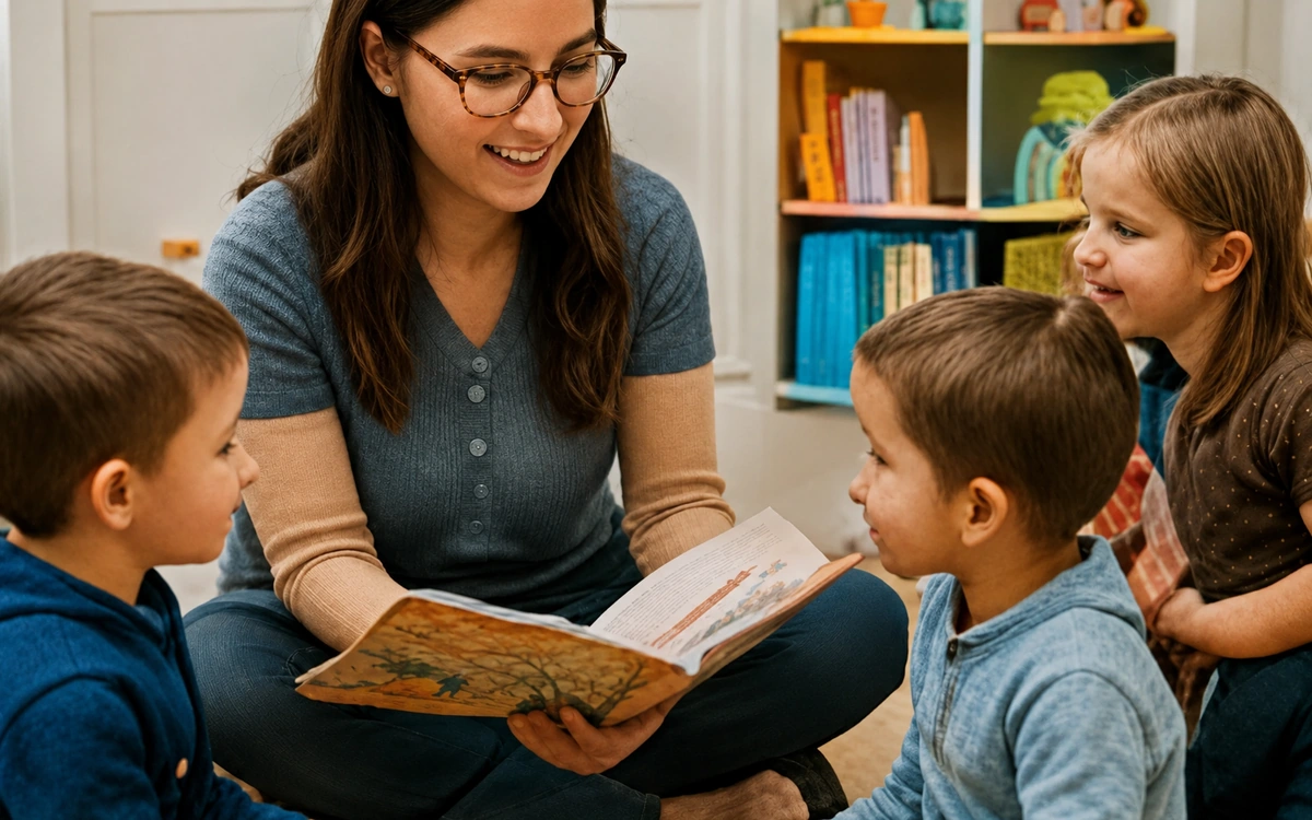 Pädagogisches Team und Kinder im Kita-Alltag